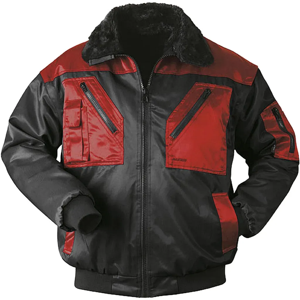 Pilotenjacke OSLO -  M / schwarz / rot