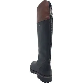 REMONTE Hochschaftstiefel - Nachtschwarz / Braun Glattleder Größe: 40 Normal - Schwarz