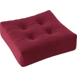Karup Design Pouf More Pouf - Multifunktionales und bequemes Bodenkissen (70 x 70 cm), Flexibel einsetzbar, stapelbar & in vielen Farben erhältlich rot