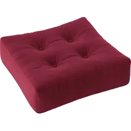 Karup Design Pouf More Pouf - Multifunktionales und bequemes Bodenkissen (70 x 70 cm), Flexibel einsetzbar, stapelbar & in vielen Farben erhältlich rot