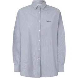 Pepe Jeans für Damen. PL304955 Hemd Paulas blau (XL), Lässig, Baumwolle, Langarm