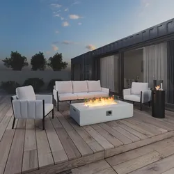 Loungegarnitur Annalotta Textil/Metall inkl. Abdeckung