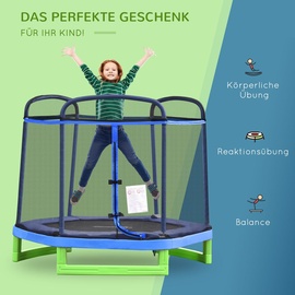 Homcom Kinder Trampolin 200 cm inkl. Sicherheitsnetz blau