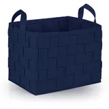 N8WERK Filz-Aufbewahrungskorb mit Griff 40 x 30 x 30 cm dunkelblau