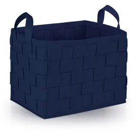 N8WERK Filz-Aufbewahrungskorb mit Griff 40 x 30 x 30 cm dunkelblau
