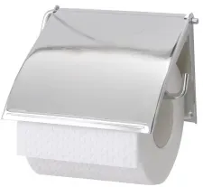 WENKO Cover Toilettenpapierhalter 18265100 , Maße: 13,5 x 12 x 2,5 cm, Farbe: Silber