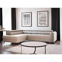 Sofnet Ecksofa Alice mit Schlaffunktion und Bettkasten, Wohnlandschaft mit einstellbare Kopfstützen, Couch, Sofa, Bettsofa, Schlafsofa (Beige (Paros 02),...