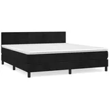 vidaXL Boxspringbett mit Matratze Schwarz 160x200 cm Samt