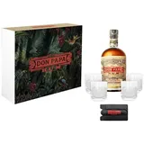 Don Papa Geschenkset (Don Papa 7 Jahre Rum 0.7l, 4x Tumbler, Handykarten Halterung, Geschenkbox)