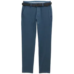 TOM TAILOR Herren TTTRAVIS Slim Chino mit Gürtel, blau, Uni, Gr. 34/36