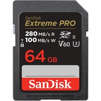 SanDisk Extreme Pro 64GB 280MB/s V60 UHS-II Speicherkarte 64 GB SDXC Klasse 10