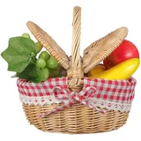 Toddmomy Rattan Korb Mit Deckel Webkorb Für Picknick Obst Und Gemüse Lagerung 7X10X6 Zoll Vielseitiger Naturkorb Für Garten Camping Und Heimdekoration
