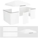 MC Star Pavillon-Ersatzdach für Pavillon, wasserdicht mit 2 Seitenwänden, ideal für Gartenpavillon, (ideal für Gartenpavillon, weiß, wetterfest & langlebig) weiß
