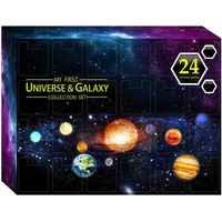 Mrisata Adventskalender, 24 Tage, Weihnachts-Adventskalender, Space Planet Collections, Geschenkbox Kinder (A)