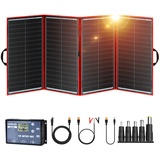 DOKIO High Efficiency, Solarpanel 300W Faltbar Monokristallinen Solarmodul mit Laderegler (2 USB Port) Perfekt für Camping, Boot und Adventure