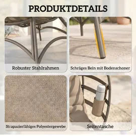 Outsunny Papasansessel Gartenstuhl 118 x 75 x 139 cm orange/khaki 2 St.