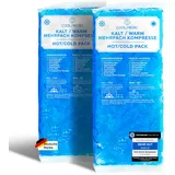 2X Premium Kühlpad Kühlkompresse | XXL Kalt Warm Kompresse 29x12cm | Mehrfach-Kompresse Kühlpads Gel als Kühlkissen Kaltkompresse z. Kühlen von Schmerzen f. Kinder & Erwachsene Blau