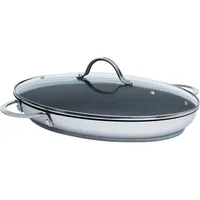 RIESS Perfekt Fischpfanne mit Deckel 38 x 26 cm