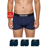 SNOCKS Boxershorts Enge Pants Herren Unterhose (6-St) aus Bio-Baumwolle, ohne kratzenden Zettel blau L