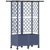 vidaXL Hochbeet mit Rankgitter und Dach 124 x 40 x 142 cm Grau