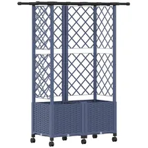 vidaXL Hochbeet mit Rankgitter und Dach 124 x 40 x 142 cm Grau