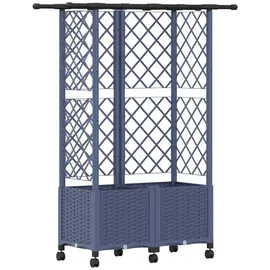 vidaXL Hochbeet mit Rankgitter und Dach 124 x 40 x 142 cm Grau