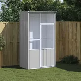 Emmtore Voliere Vogelvoliere Außen Aufzuchtkäfig All-in-One-Vogelkäfig Außenvoliere Käfig Vogelhaus Voliere Verzinkter Stahl,Grau,115 x 78 x 200 cm