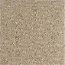 Ambiente Home Ambiente Servietten Lunch / Party 33x33cm Elegance Taupe geprägt / embossed
