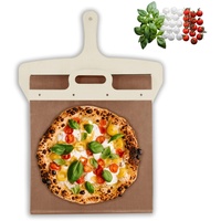 NIBESSER Sliding Pizza Peel Verschiebbarer Pizzaschieber Schiebe Pizzaschaufel Mit Griff Gleitender Pizzaschieber Für Hausgemachte Pizza und Brot