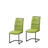 Hti-Living Schwingstuhl Kunstleder grün 2er Set