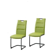 Hti-Living Schwingstuhl Kunstleder grün 2er Set
