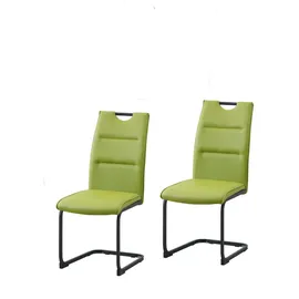 Hti-Living Schwingstuhl Kunstleder grün 2er Set