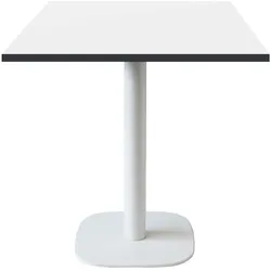 Restootab Tisch Round weiß 70x70cm - Modell weiß mit schwarzen Kanten
