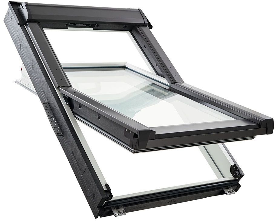 Roto Schwingfenster Konfigurator RotoQ Q4 K200 Kunststoff Aluminium Dachfenster, Anti-Tau-Beschichtung, 3-fach Verglasung,78x78 cm (7/7),besser (Uw 0,9),Solar