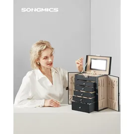 Songmics Schmuckschatulle mit 6 Ebenen,