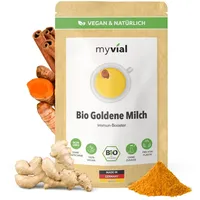 Bio Goldene Milch Gewürzmischung 100g 8 Zutaten vegan ohne Zusätze plastikfrei verpackt - Gewürze Kurcuma Lucuma Ashwagandha Zimt Inger Kardamon Pfeffer Reishi - Kurkuma Latte - zuckerfrei