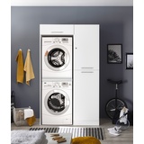 Respekta Waschmaschinenschrank und Hochschrank - weiß - Holz - weiß
