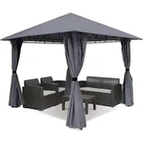 Sekey Garten Pavillon 3 x 3 m inkl. 4 Seitenteile Grau