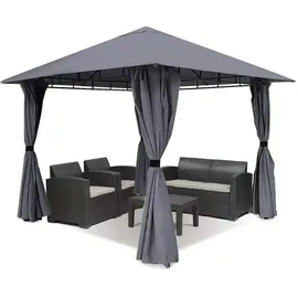 Sekey Garten Pavillon 3 x 3 m inkl. 4 Seitenteile Grau