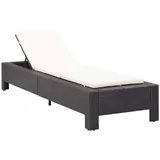 Sonnenliege mit Auflage Schwarz Poly Rattan