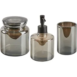 Badaccessoires Set 3-teilig MANAGUA Glas Grau
