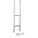 XPOtool Pfostenträger feuerverzinkt 81 x 600mm, H-anker aus Carbonstahl, Pfostenanker mit Bohrlöchern M10 x 100, Pfostenschuh mit 2 Verstrebungen