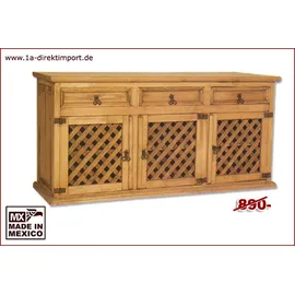 1a Direktimport Original Mexico Sideboard, - 3 Gittertüren, Pinie massiv