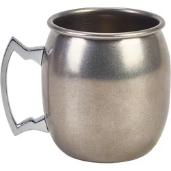 Moscow Mule Becher, Vintage Edelstahl, glatt - 400ml