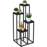 Relaxdays Blumentreppe, 4 Ablagen, HxBxT: 100 x 40 x 40 cm, platzsparend, Stahl und MDF, Design Blumenetagere,