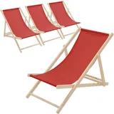 ECD Germany Sonnenliege 100 x 57,5 x 83 cm Rot