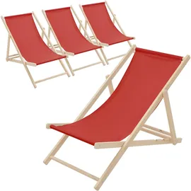 ECD Germany Sonnenliege 100 x 57,5 x 83 cm Rot