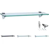 Rapid Teck Glas Wandregal Klarglas transparent 80cm x 20cm - Glasregal mit 8mm ESG Sicherheitsglas - Glasregal perfekt als Badablage Glasablage für Badezimmer - Verschiedene Größen wählbar