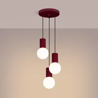 Sollux Lighting HALO 3-flg. 30 cm kugelförmig/burgunderrot