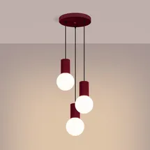Sollux Lighting HALO 3-flg. 30 cm kugelförmig/burgunderrot